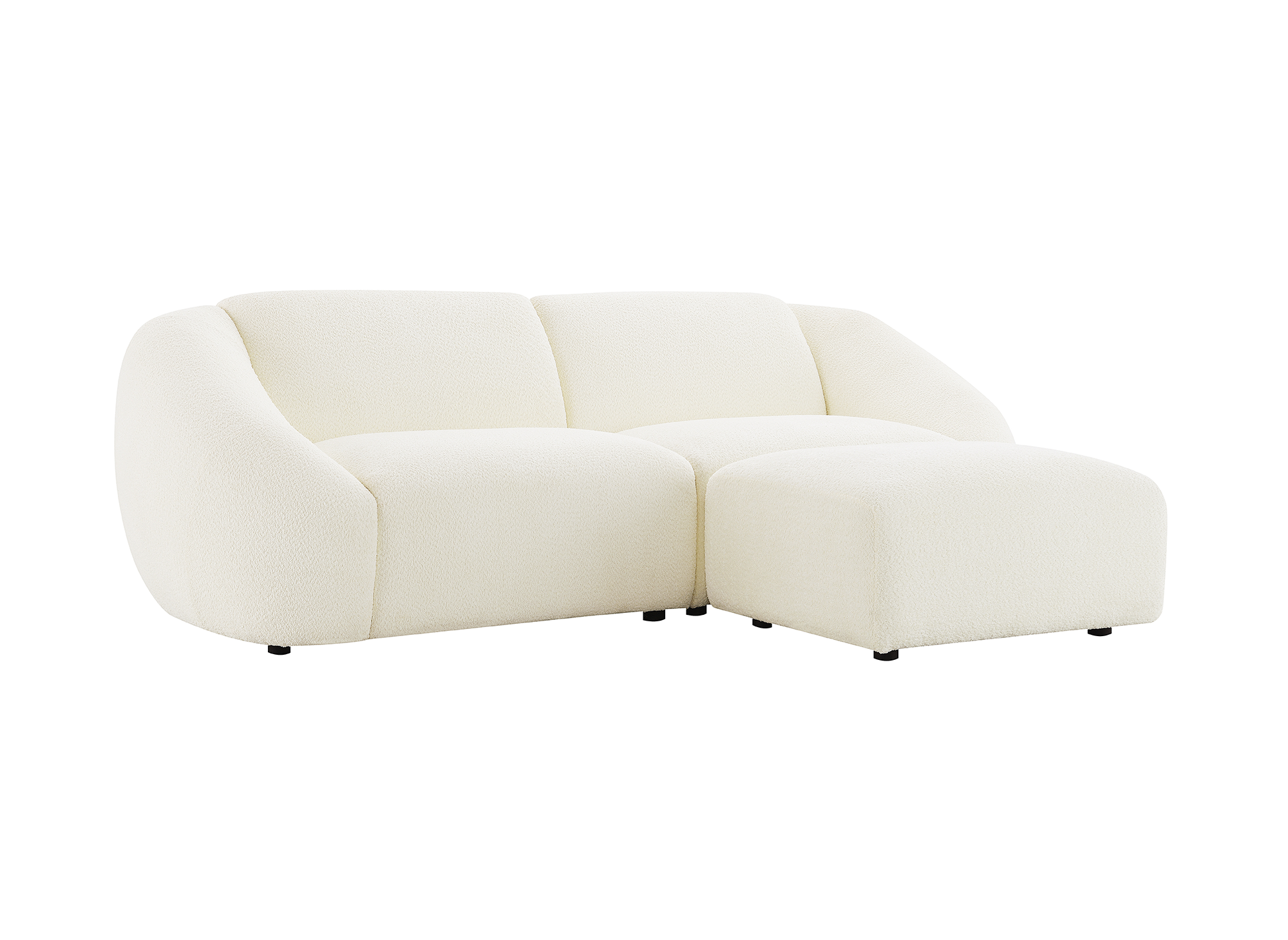 NYLA ecruweißer Frottee-Pouf