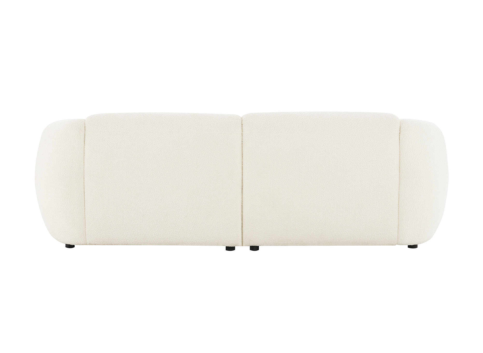 NYLA 3-Sitzer-Sofa mit fester Sitzfläche in cremeweißem Bouclé-Stoff
