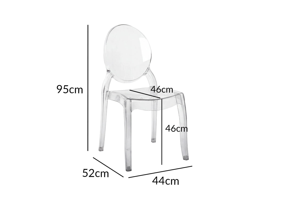 4er Set Designerstühle aus transparentem Plexiglas TOLGA