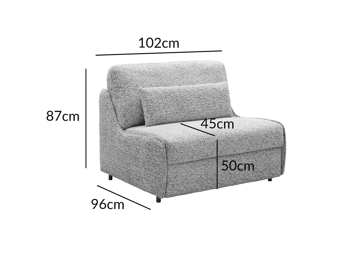 Express 1-Sitzer-Umbausofa aus grauem Frotteestoff IMELDA