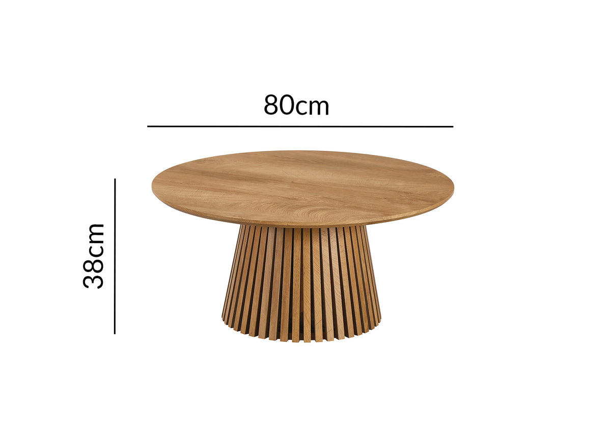 Table basse ronde en bois clair HEKA