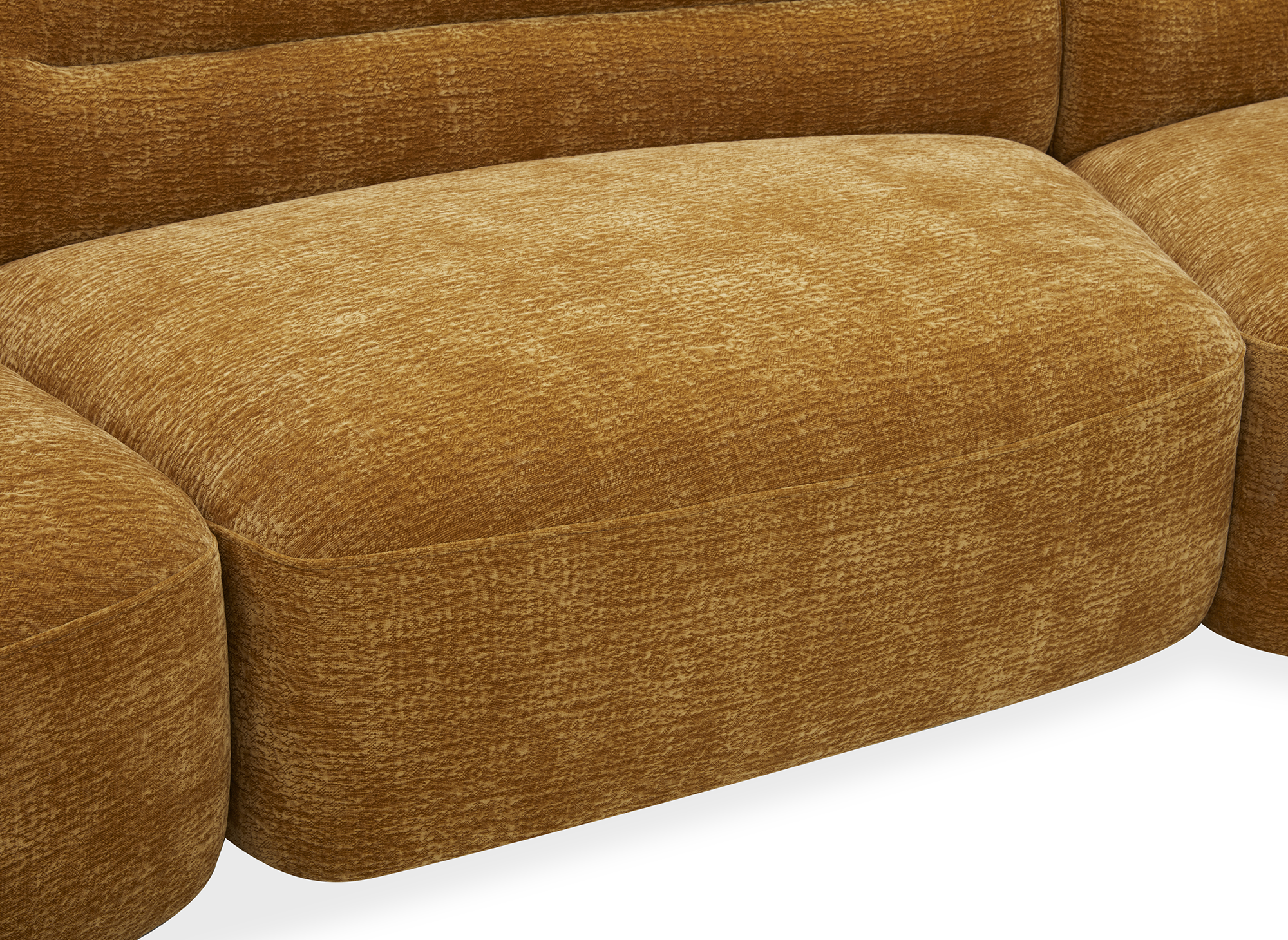 IMENIA 5-Sitzer-Sofa aus gewebtem Samt in Senfgelb