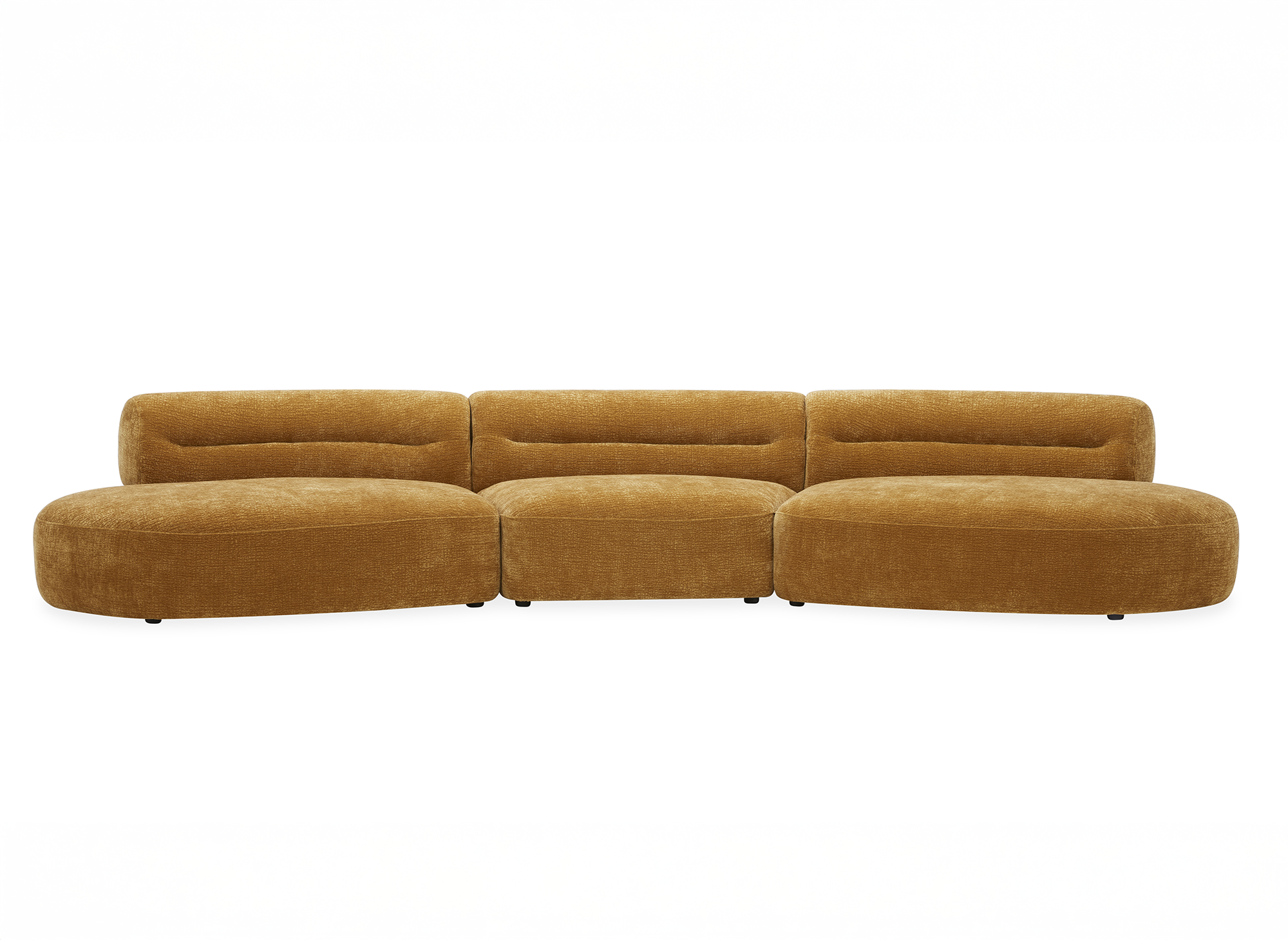 IMENIA 5-Sitzer-Sofa aus gewebtem Samt in Senfgelb