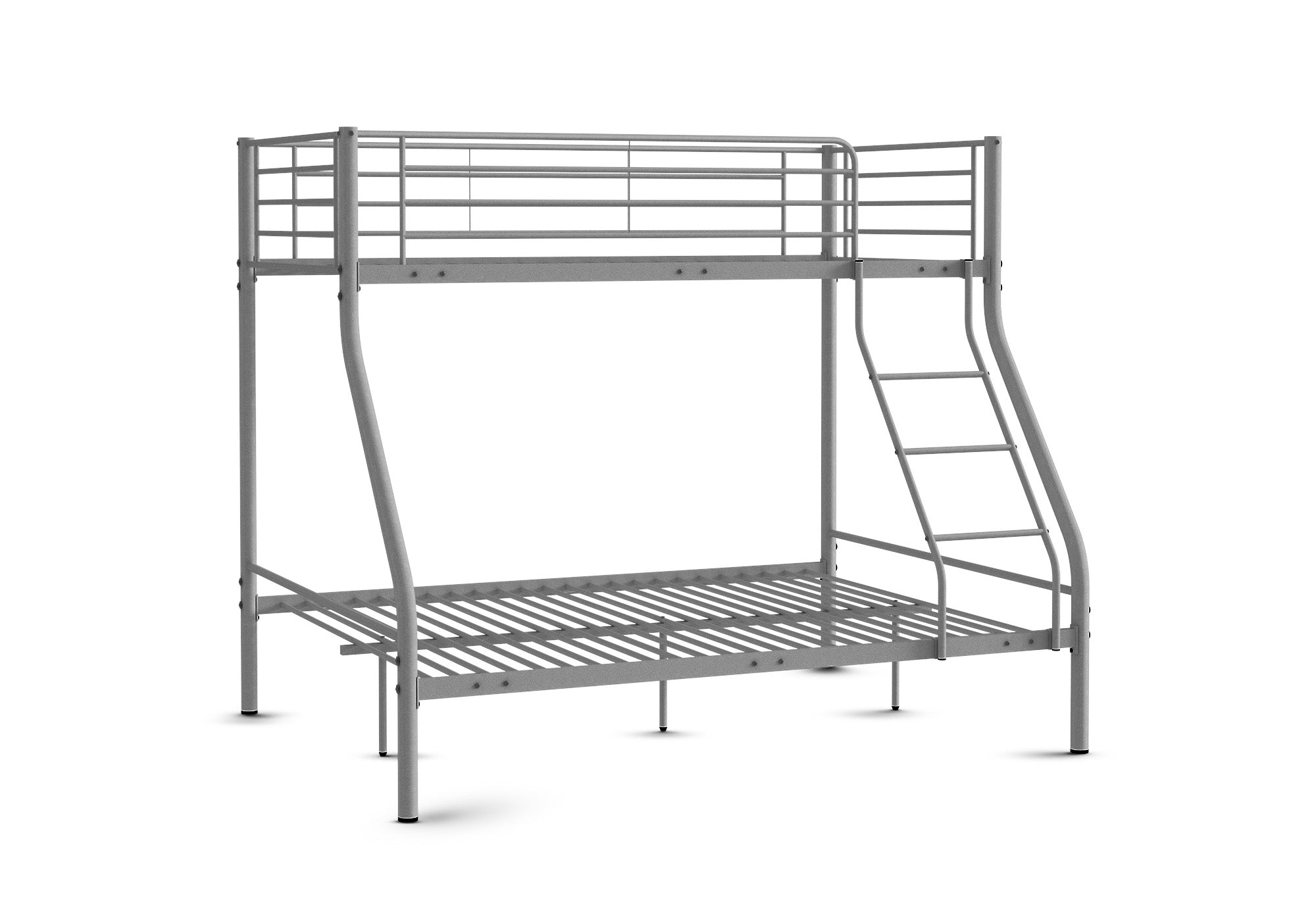 TRINITY 3-Sitzer-Etagenbett aus grauem Metall 90 x 190 cm und 140 x 190 cm