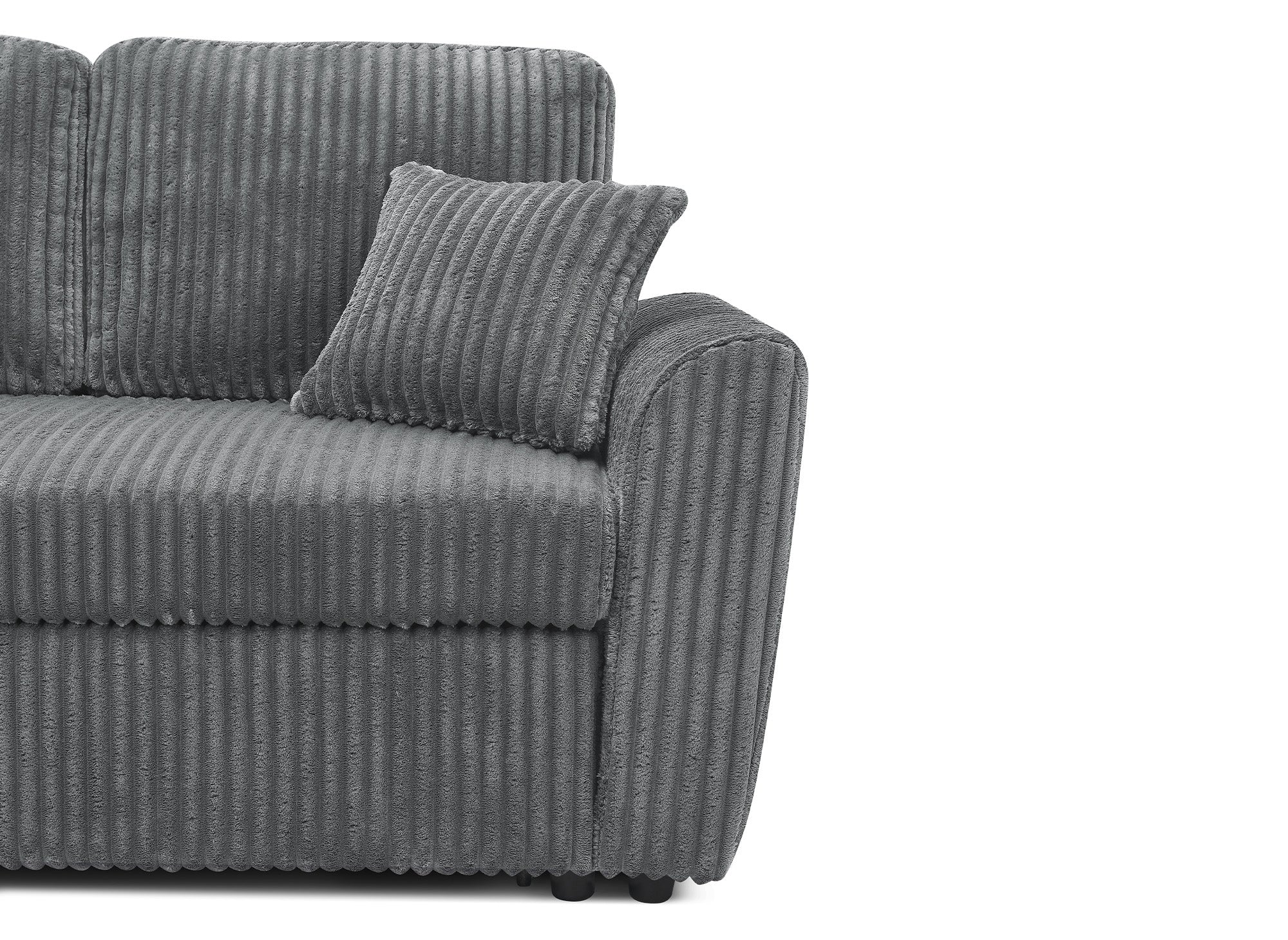 ADRYEN Ecksofa aus dickem grauem Cord mit Stauraum, umwandelbar und wendbar