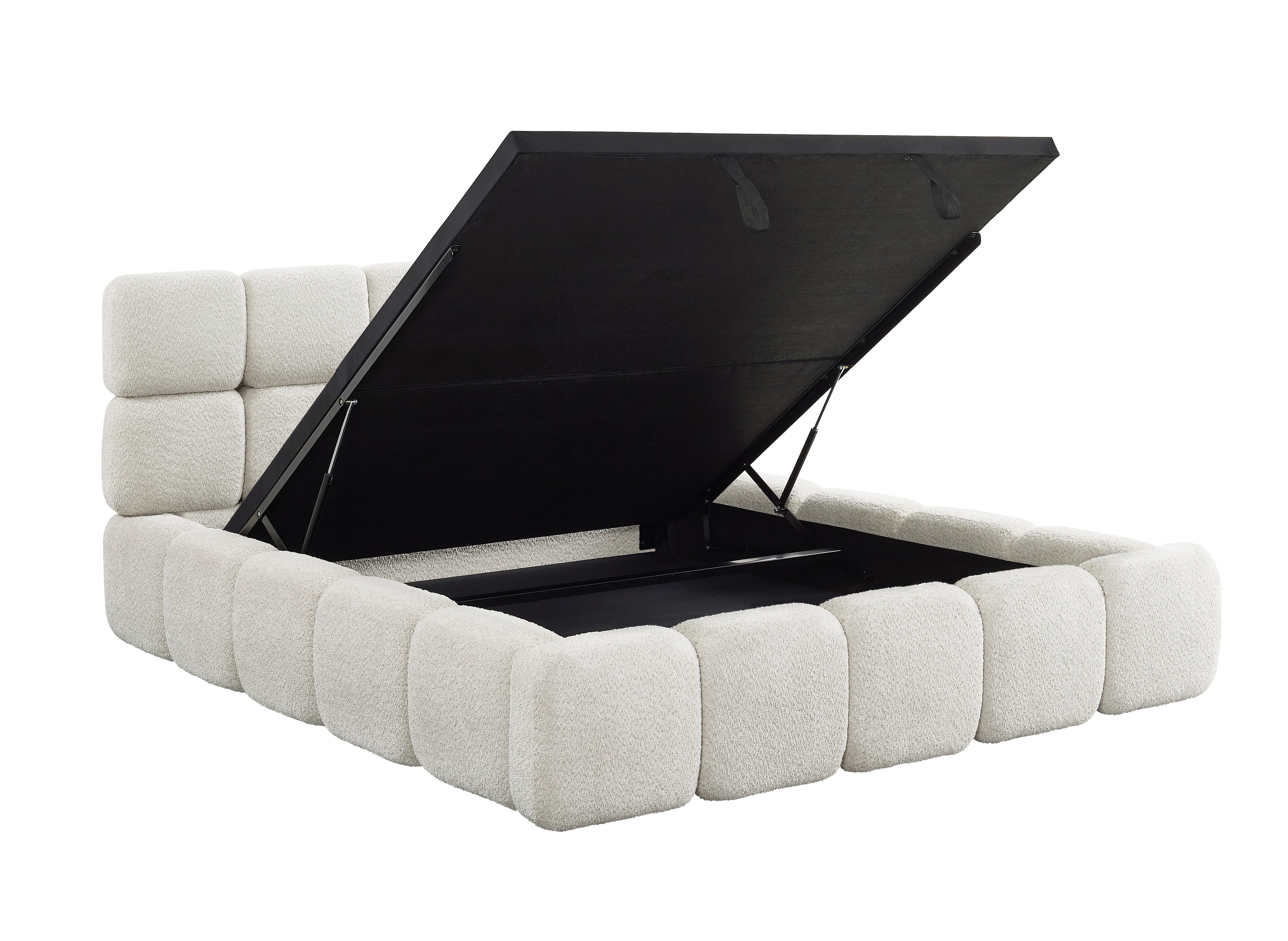 BUBBLE Bett mit Stauraum aus Frottee, beige, 180 x 200 cm