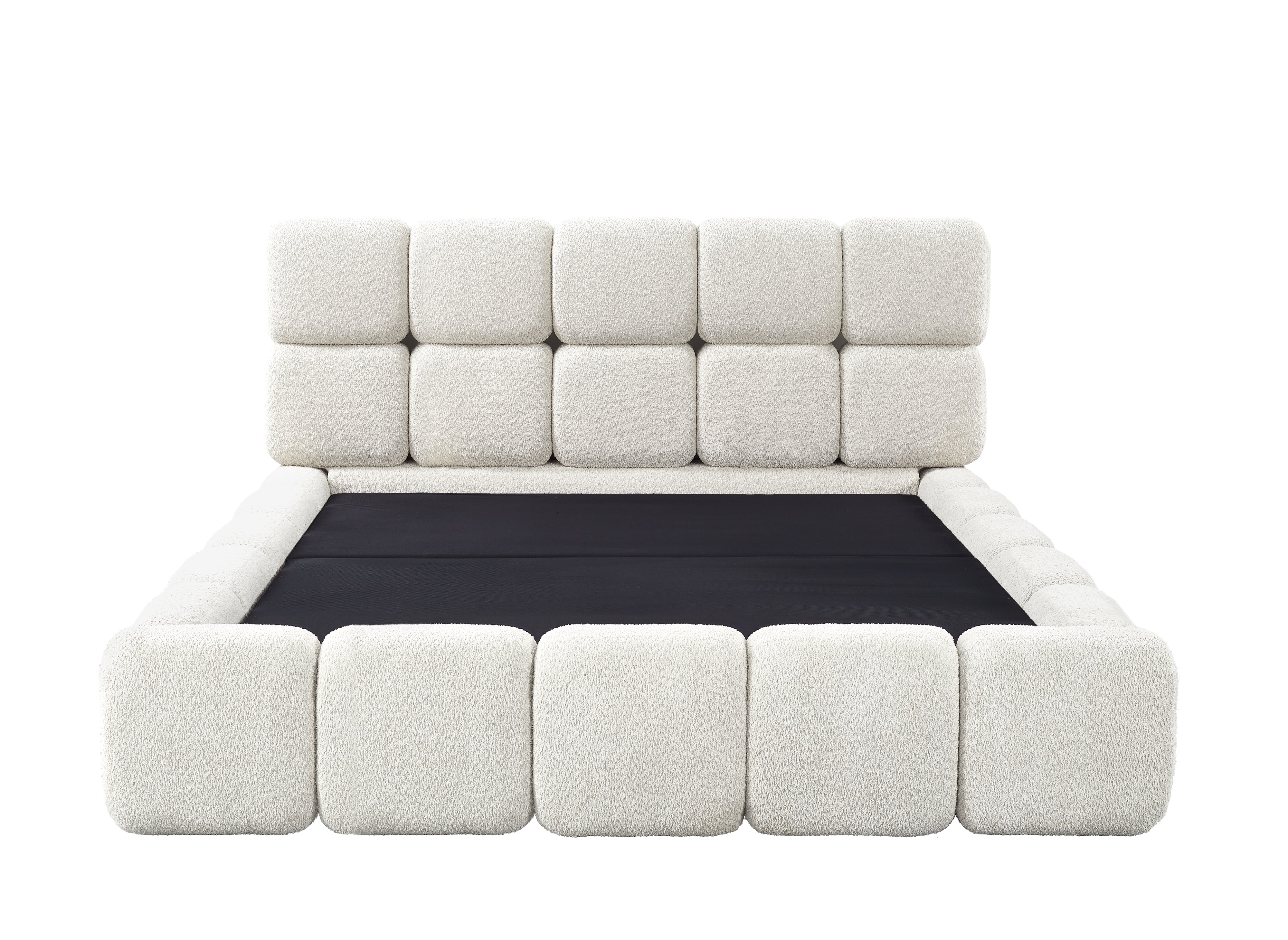 BUBBLE Bett mit Stauraum aus Frottee, beige, 180 x 200 cm