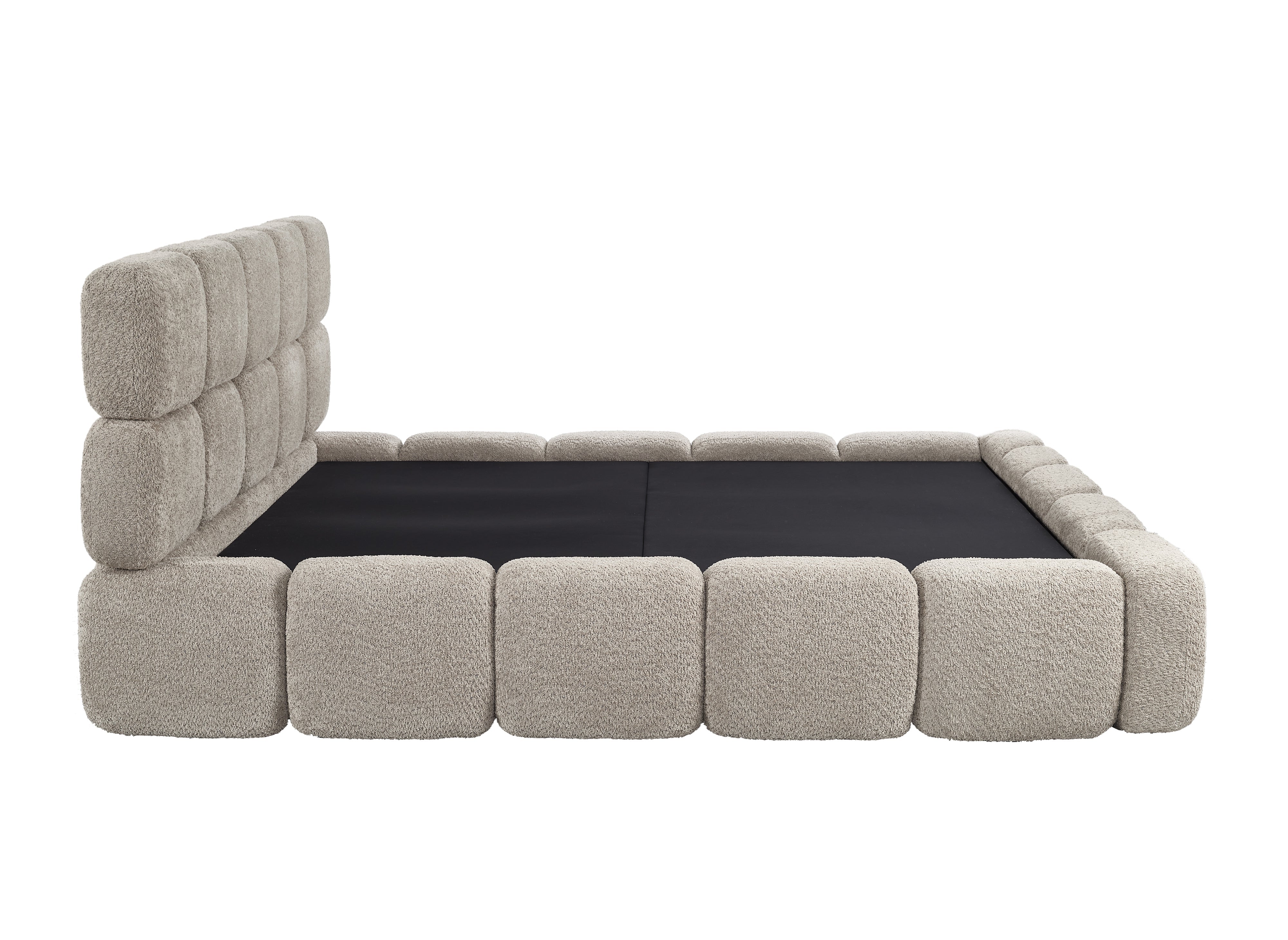 BUBBLE taupe Frotteebett mit Stauraum 180x200 cm