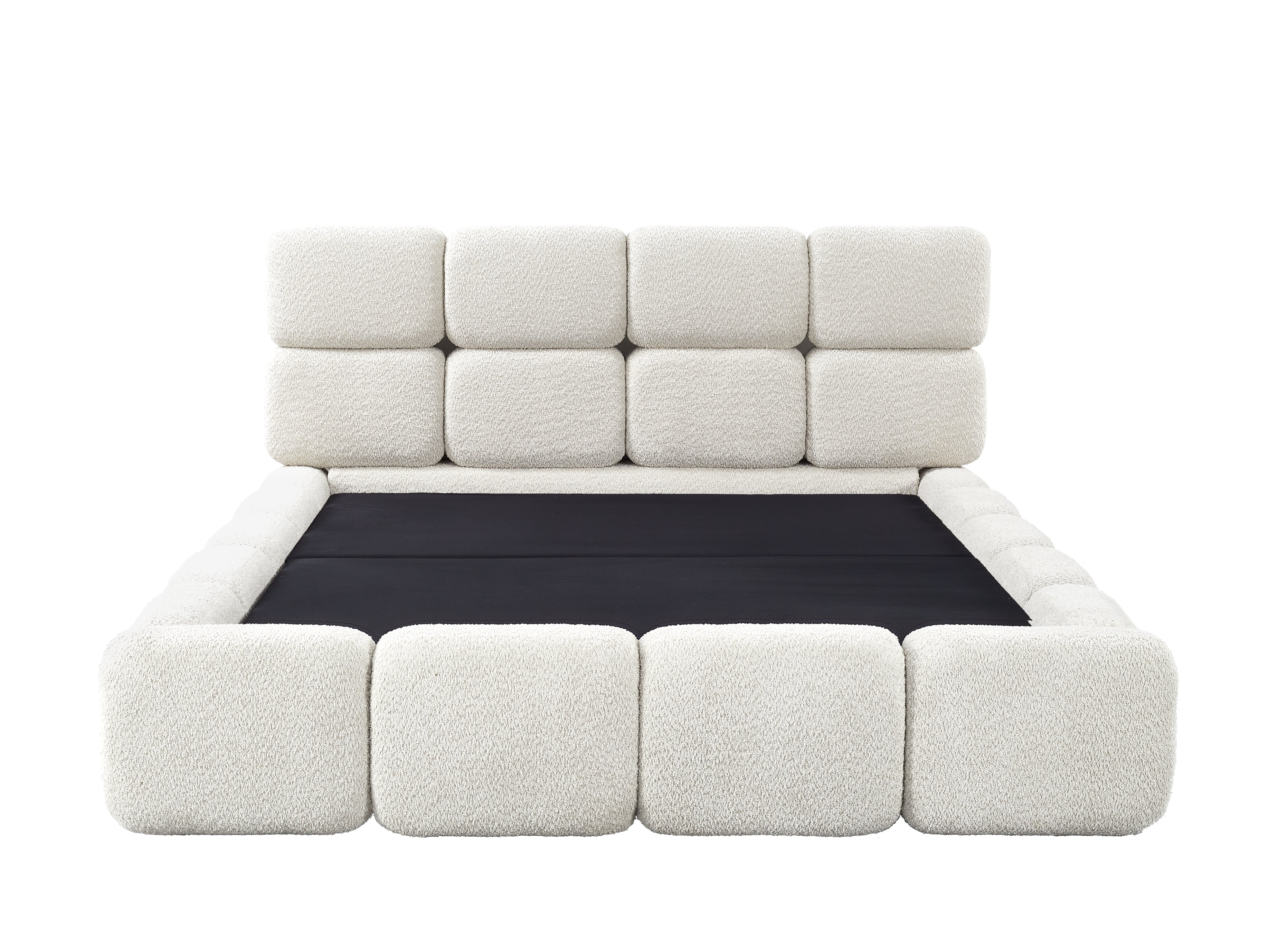BUBBLE Bett mit Stauraum aus Frottee, beige, 160 x 200 cm