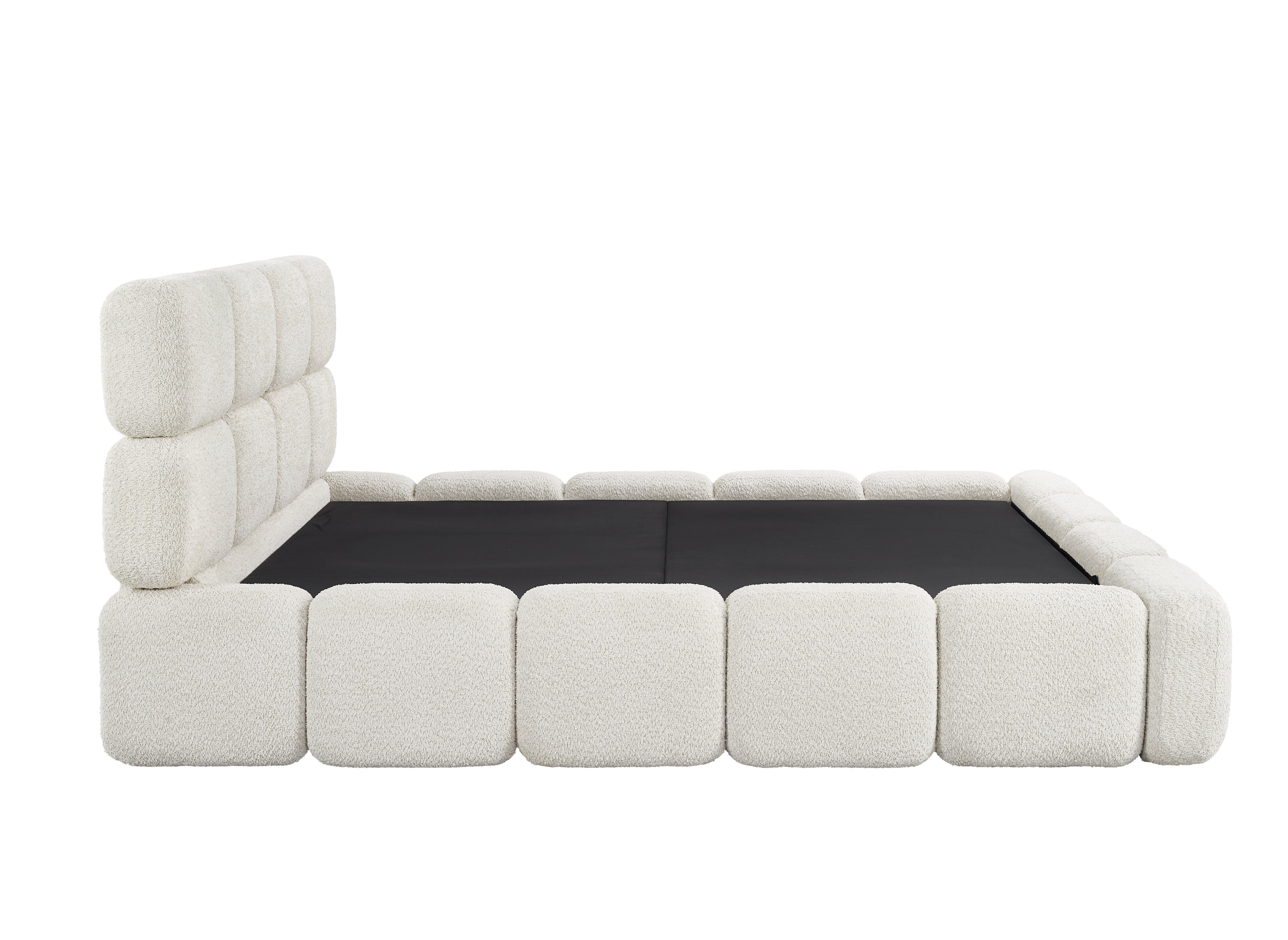 BUBBLE Bett mit Stauraum aus Frottee, beige, 160 x 200 cm