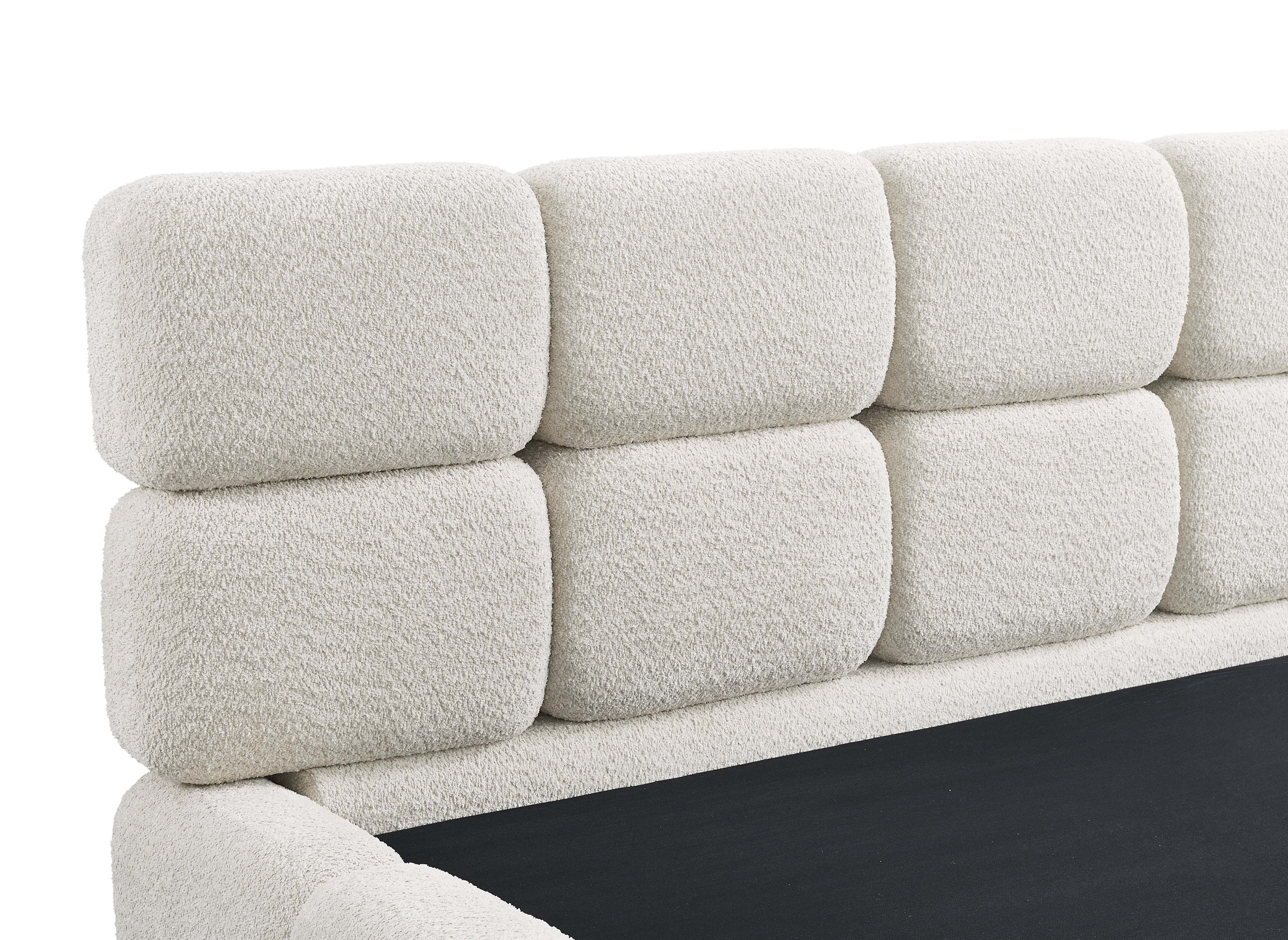 BUBBLE Bett mit Stauraum aus Frottee, beige, 160 x 200 cm