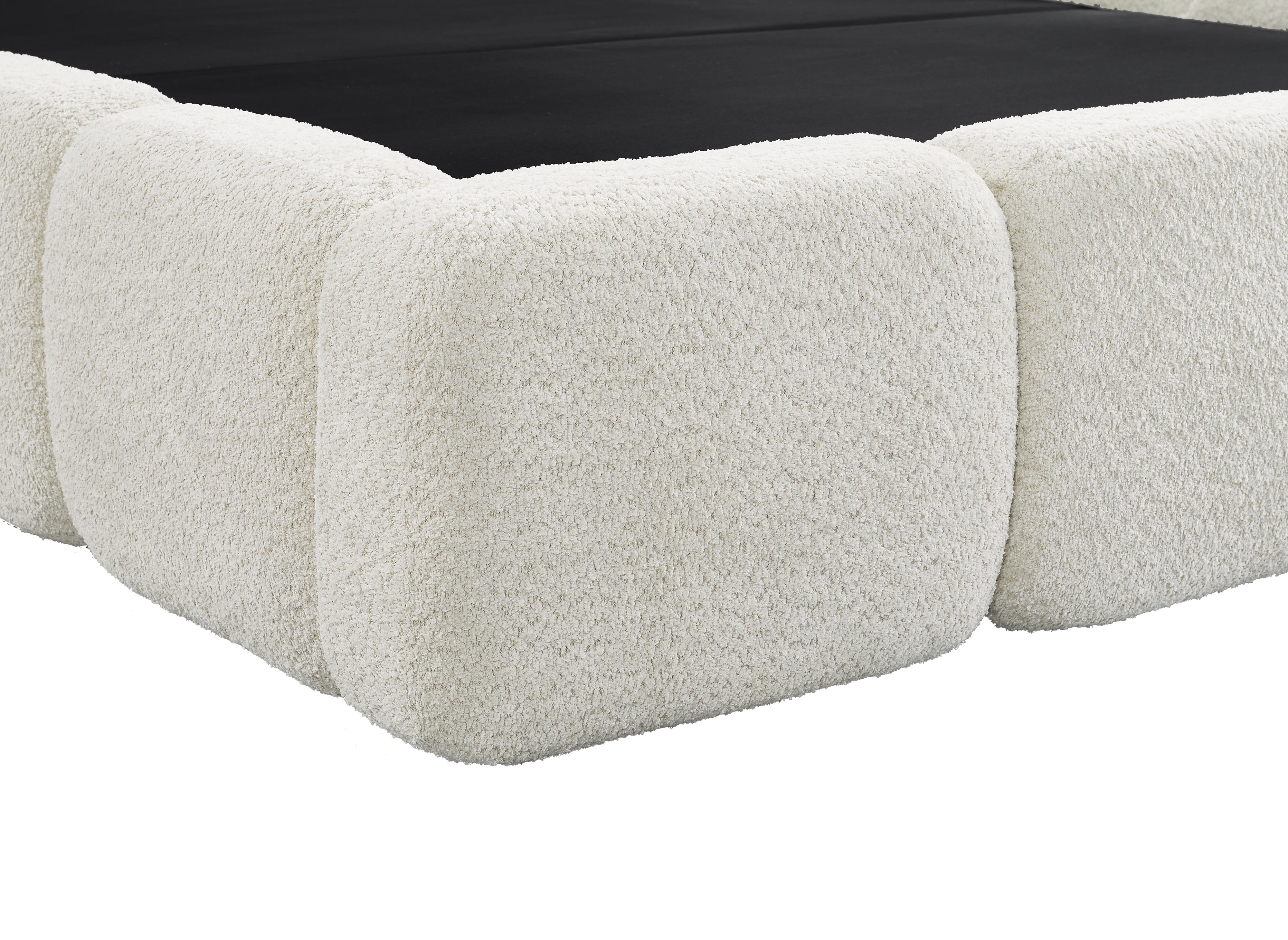 BUBBLE Bett mit Stauraum aus Frottee, beige, 160 x 200 cm