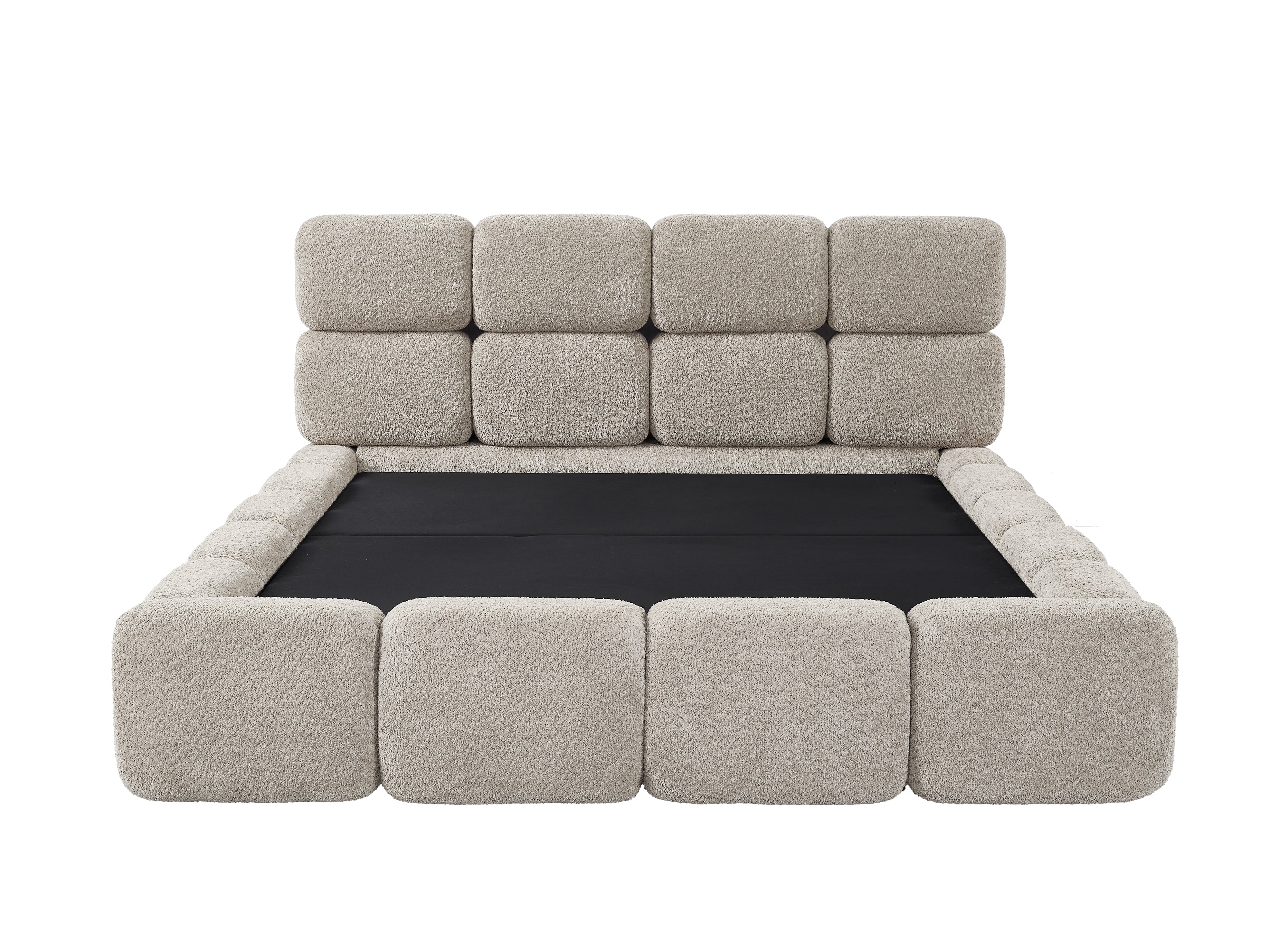 BUBBLE taupe Frotteebett mit Stauraum 140x190 cm