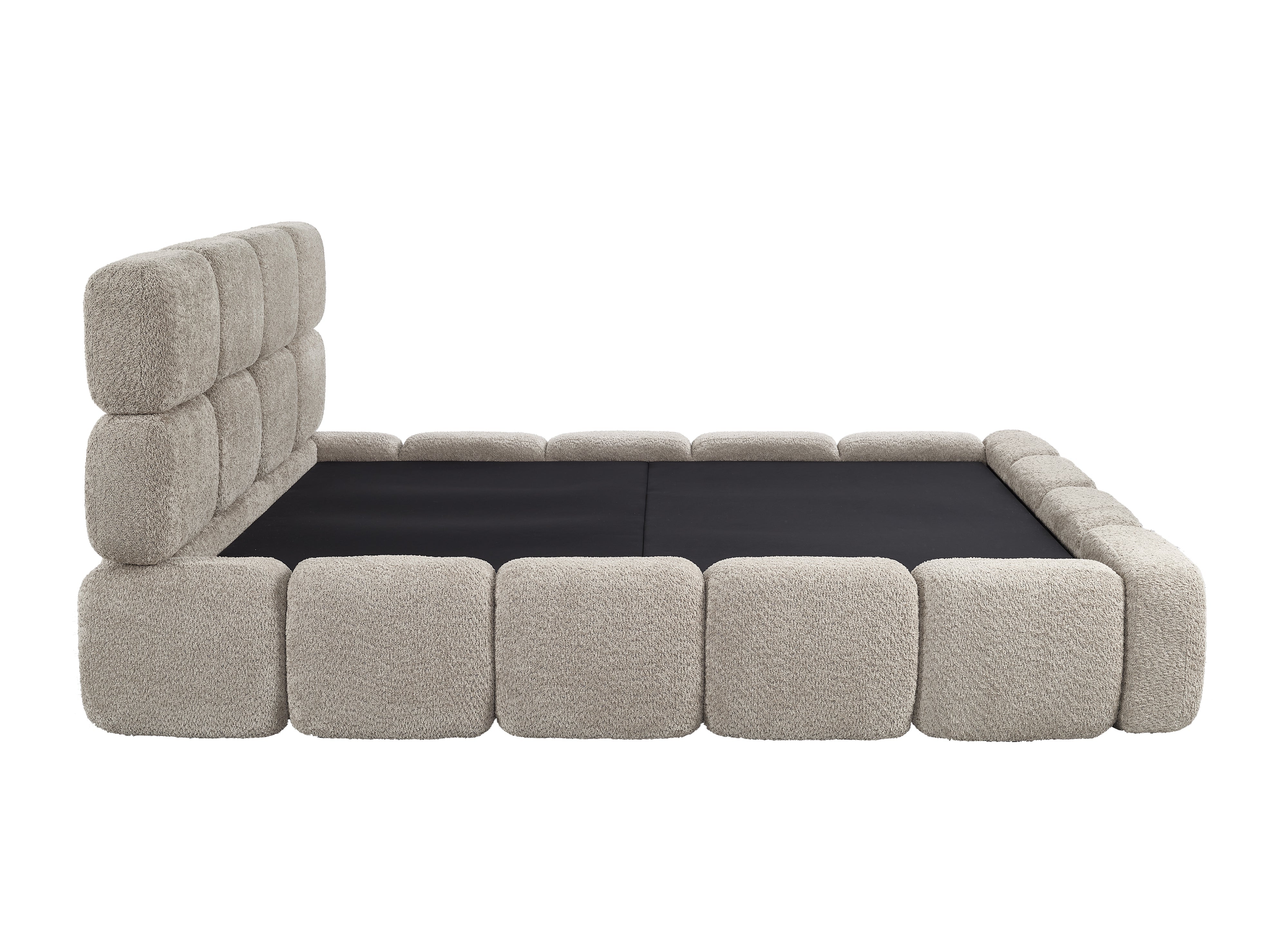 BUBBLE taupe Frotteebett mit Stauraum 140x190 cm