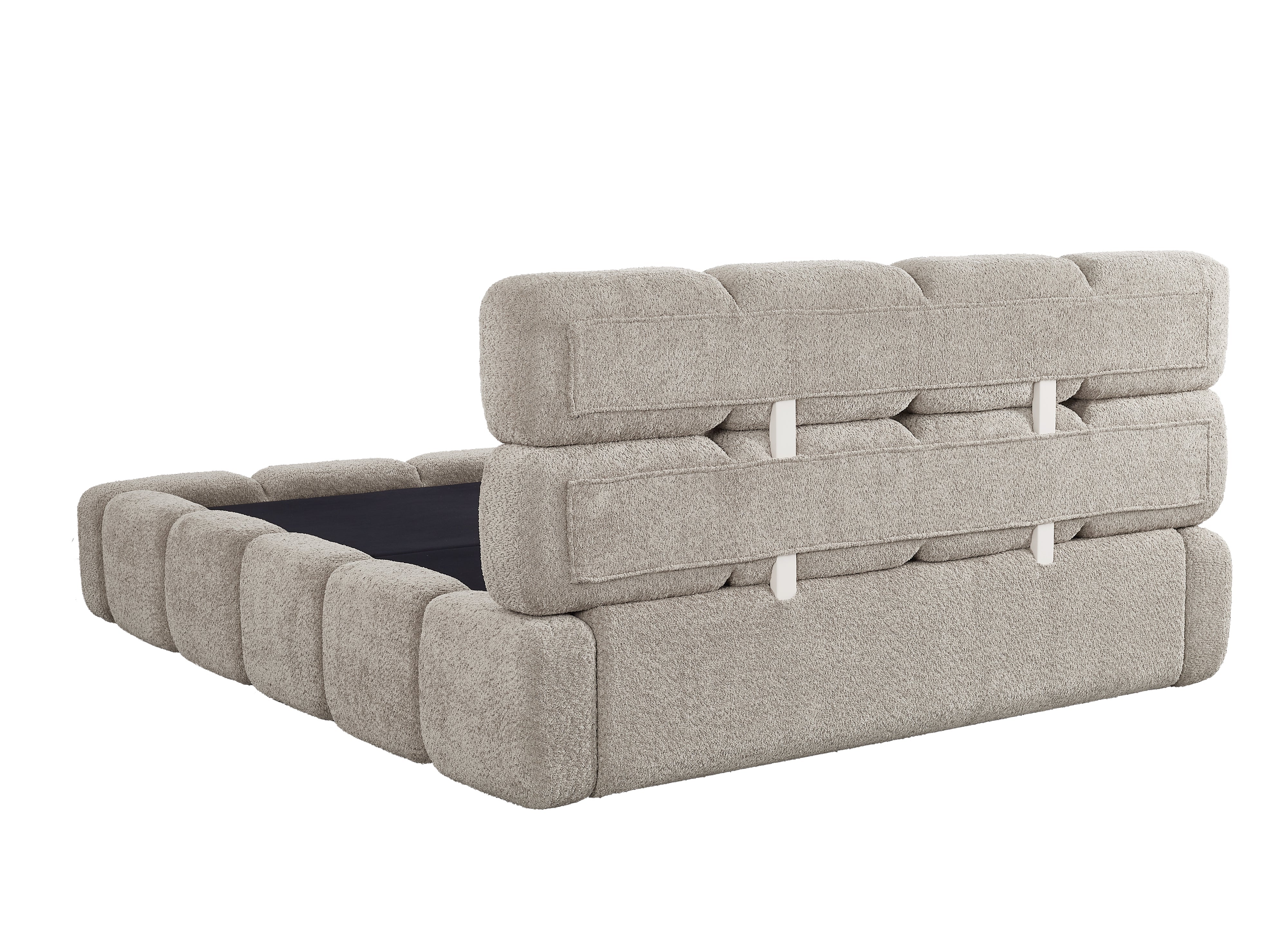BUBBLE taupe Frotteebett mit Stauraum 140x190 cm