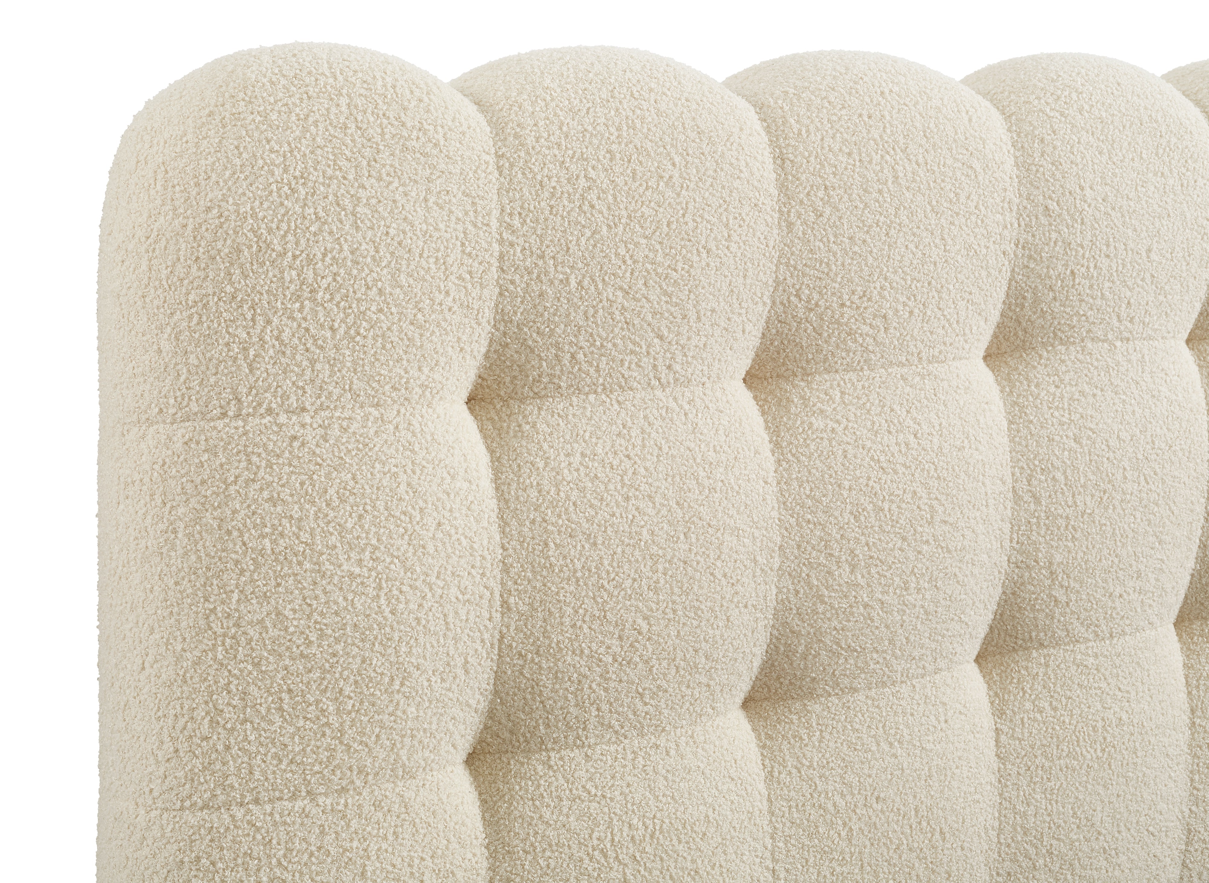 Bett mit Stauraum aus beigem Frottee 140x190 cm BISCUIT