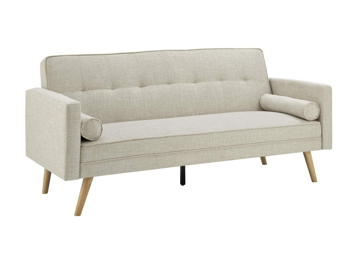 Banquette clic clac beige en tissu TANIA - DécoInParis