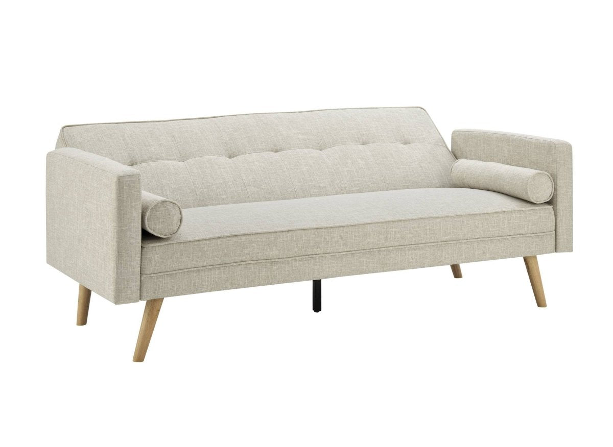 Banquette clic clac beige en tissu TANIA - DécoInParis