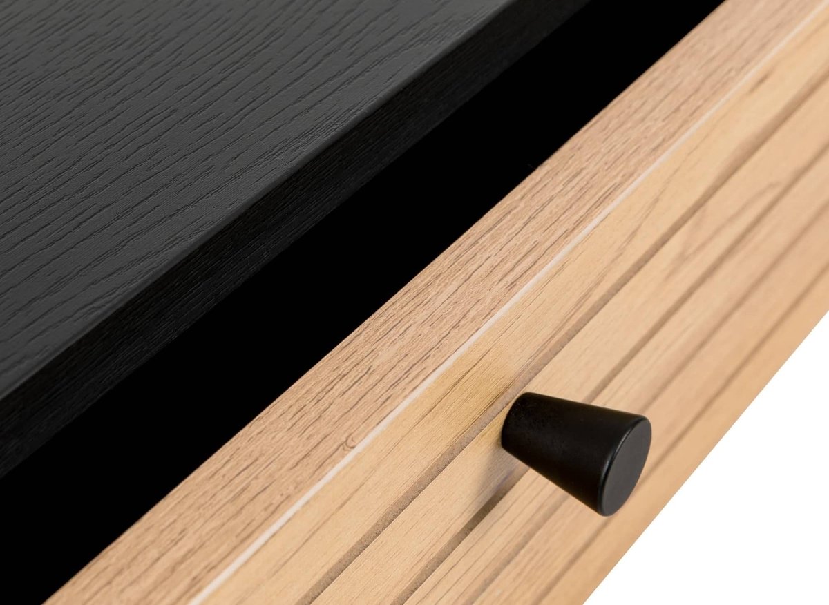 Bureau 2 tiroirs en bois et métal noir DARYL - DécoInParis