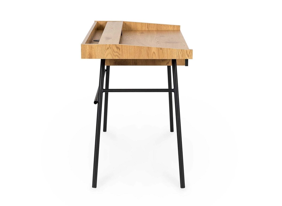 Bureau industriel 1 tiroir 1 étagère en bois et métal GASPARD - DécoInParis