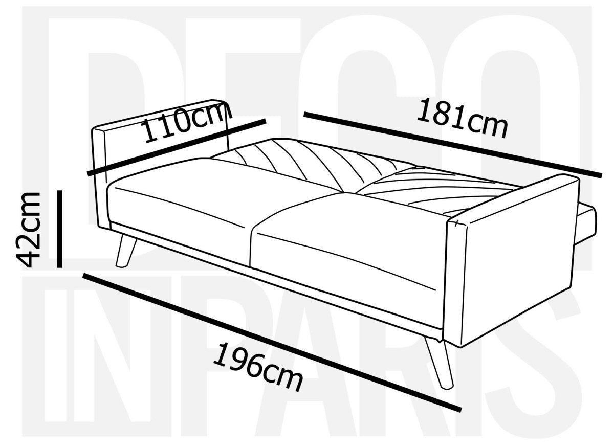 Canapé 3 places convertible scandinave en tissu gris foncé BALDER - DécoInParis