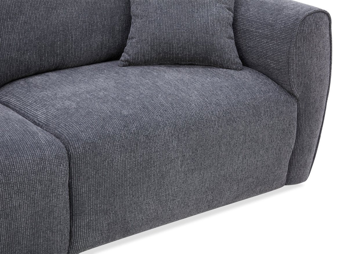 Canapé 3 places en velours texturé gris NALYA - DécoInParis