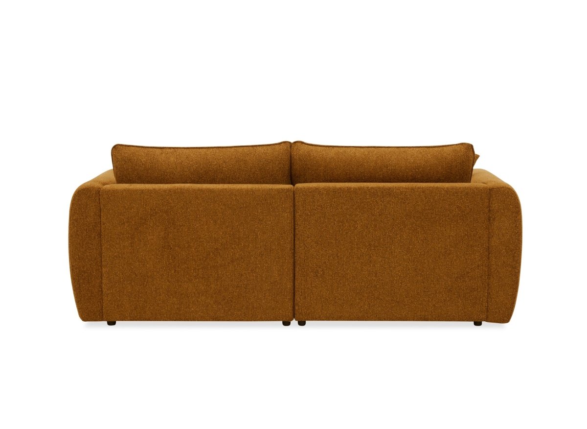 Canapé 3 places en velours texturé moutarde NALYA - DécoInParis