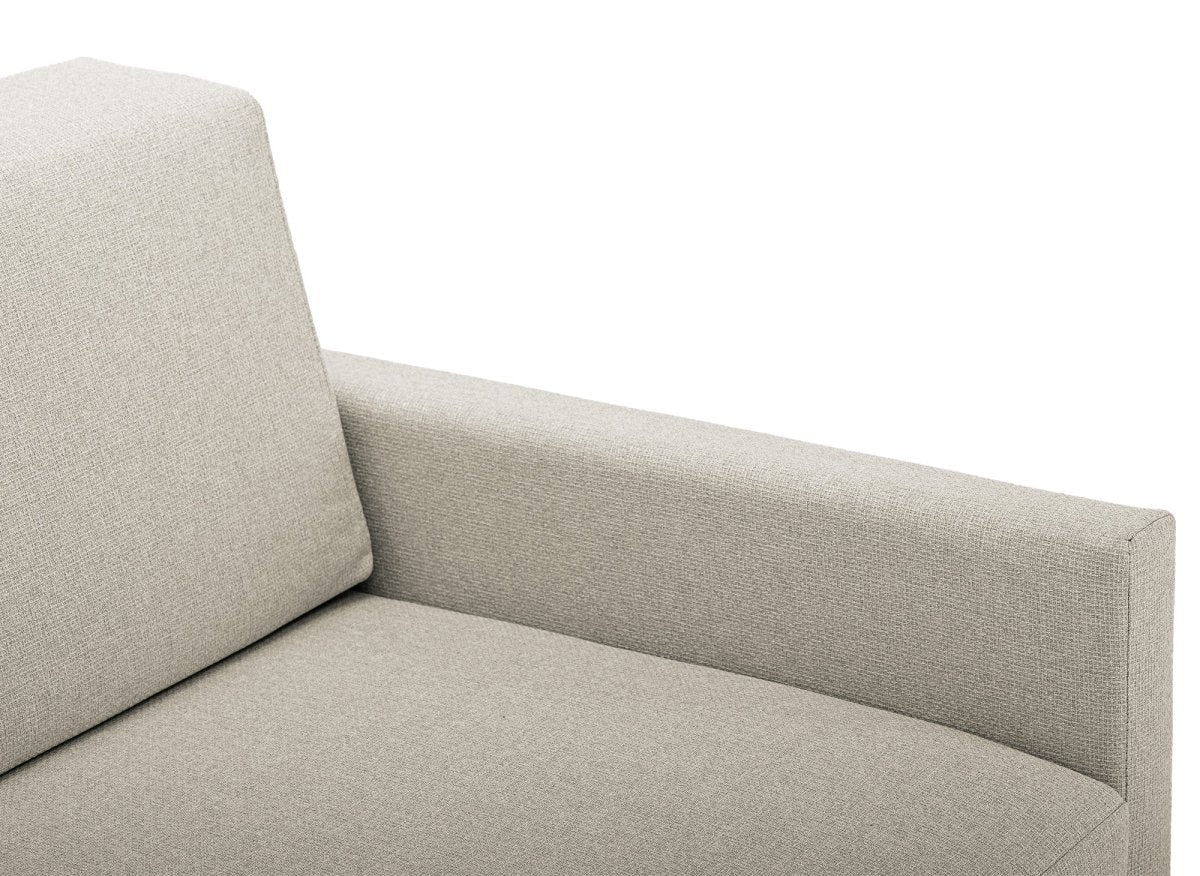 Canapé convertible 2 places avec coffre de rangement en tissu beige YERAZ - DécoInParis