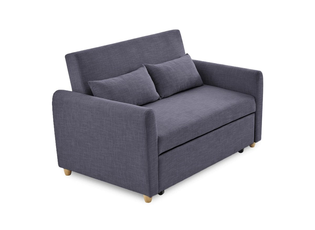 Canapé convertible 3 places en tissu gris foncé KALAYA - DécoInParis