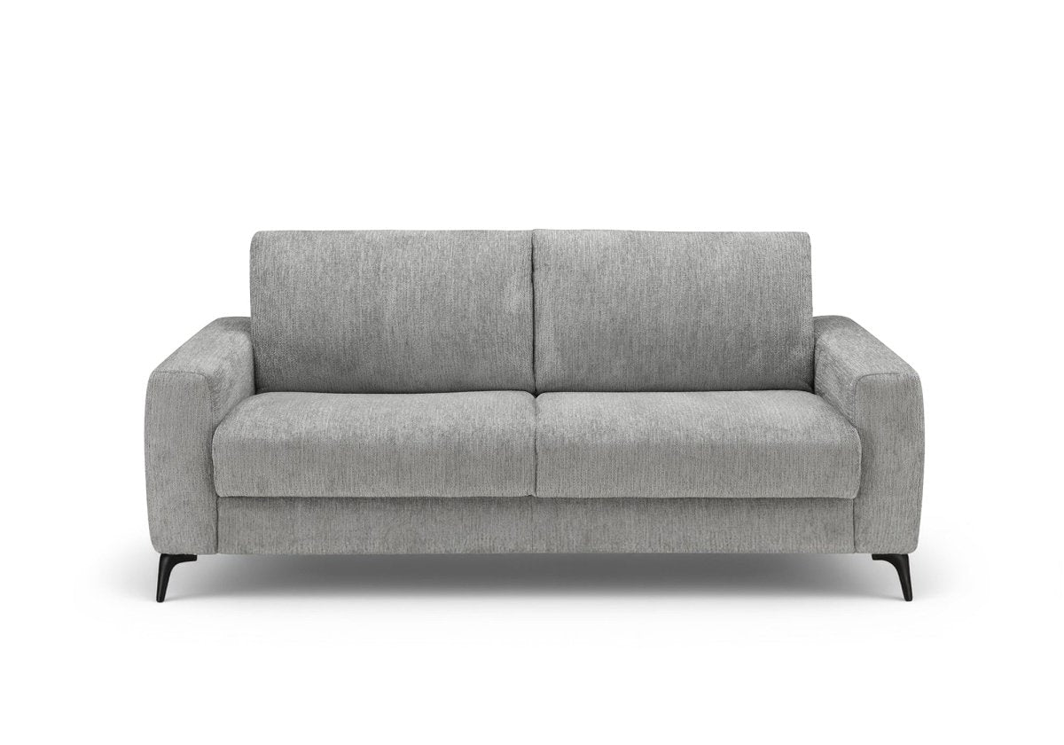 Canapé convertible express 3 places en velours chiné gris clair NONA - DécoInParis