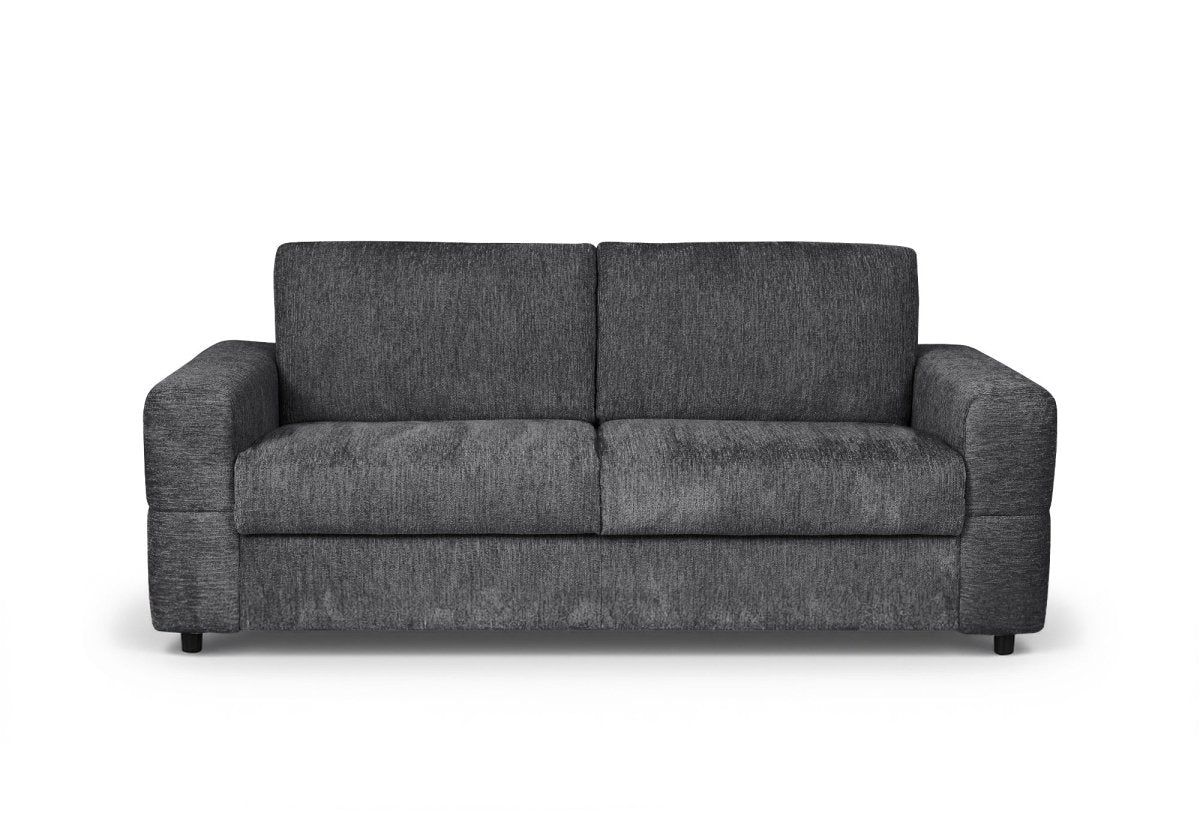 Canapé convertible express 3 places en velours chiné gris foncé AMAURY - DécoInParis