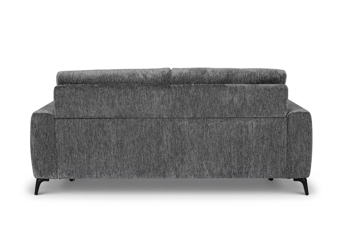 Canapé convertible express 3 places en velours chiné gris foncé NONA - DécoInParis