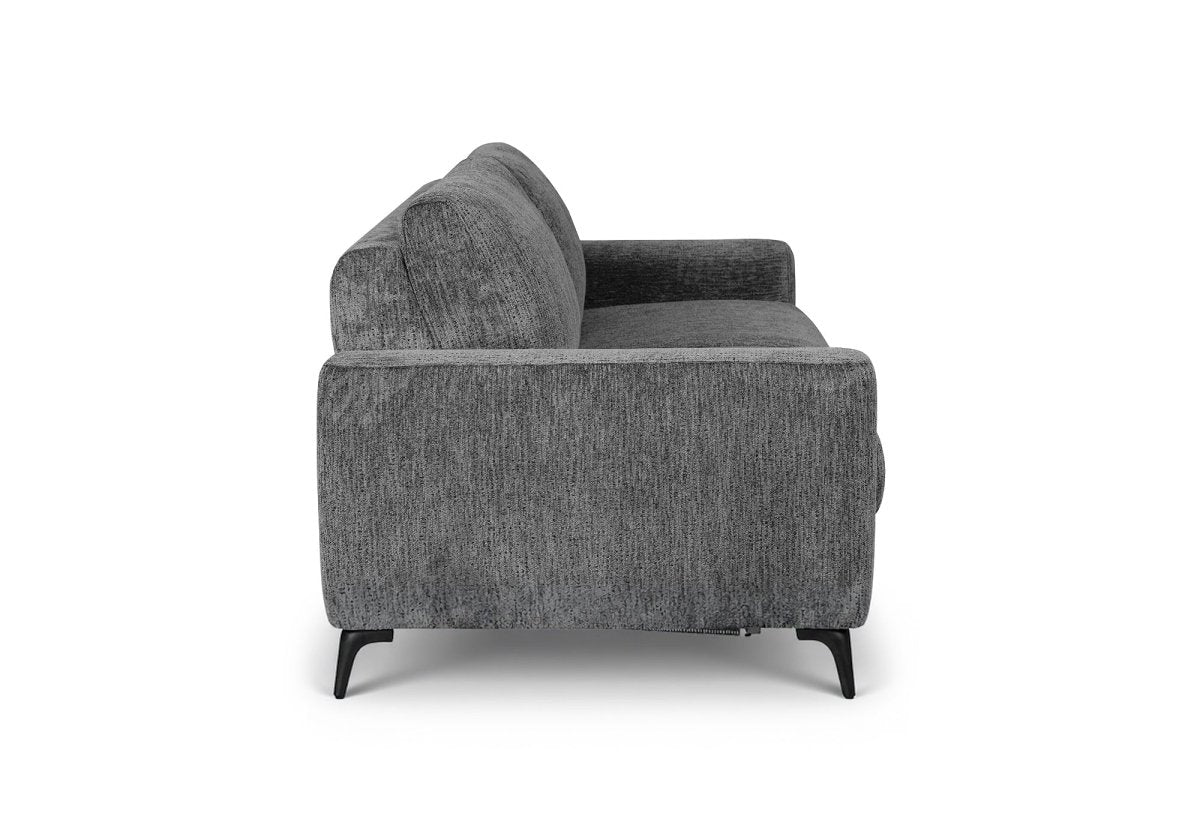 Canapé convertible express 3 places en velours chiné gris foncé NONA - DécoInParis