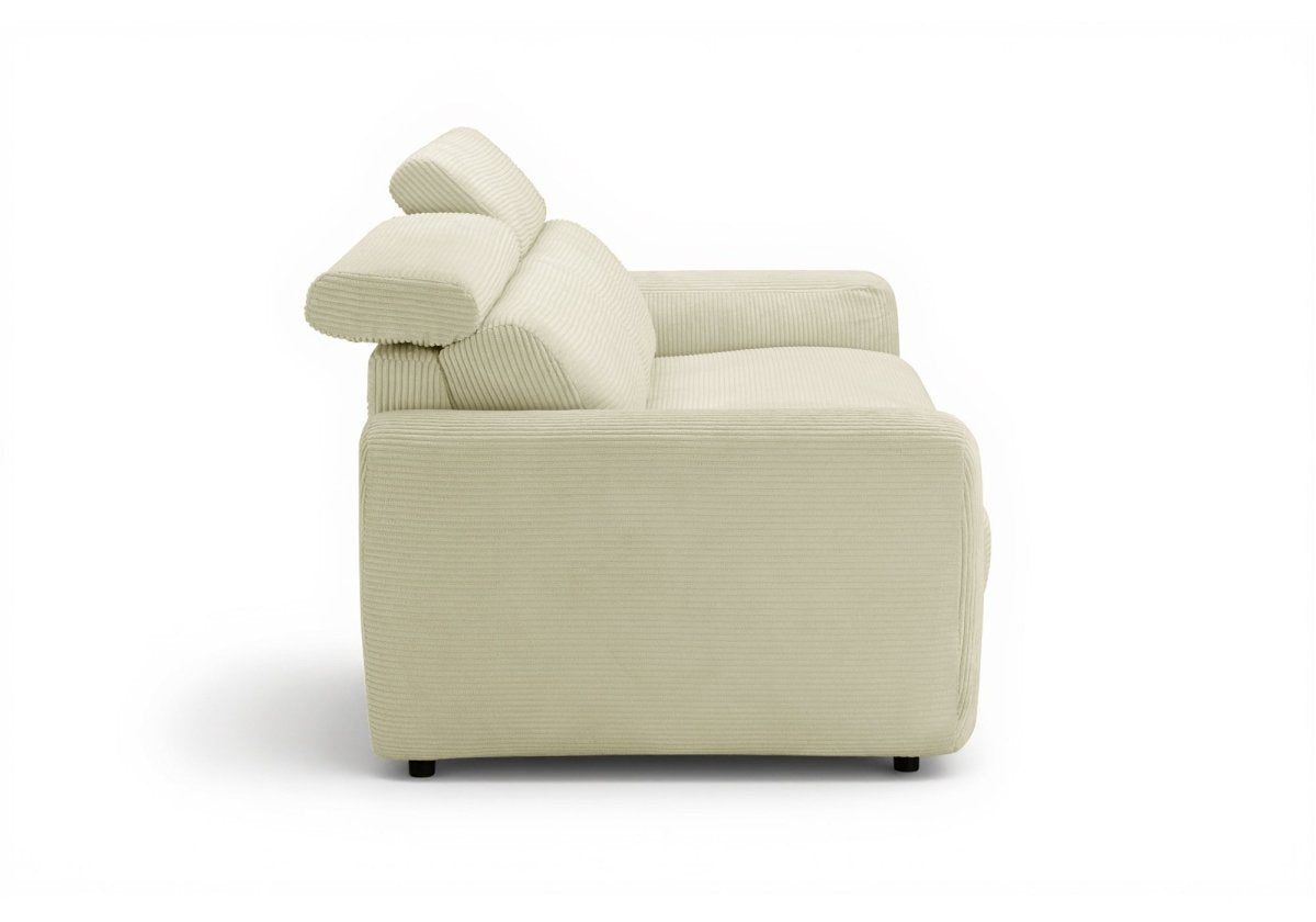 Canapé convertible express 3 places en velours côtelé beige TOGO - DécoInParis