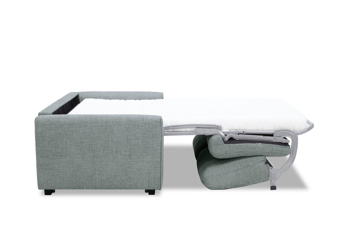 Canapé convertible express 3 places en velours texturé gris KALIANA - DécoInParis