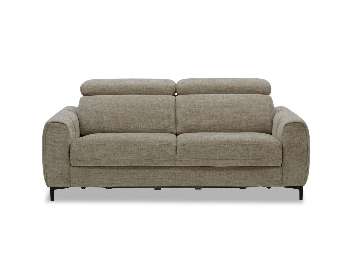 Canapé convertible express 3 places en velours texturé taupe CALEB - DécoInParis