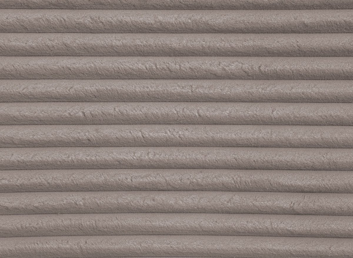 Canapé d'angle convertible avec méridienne et coffre en gros côtelé doux taupe TILDA - Angle gauche - DécoInParis