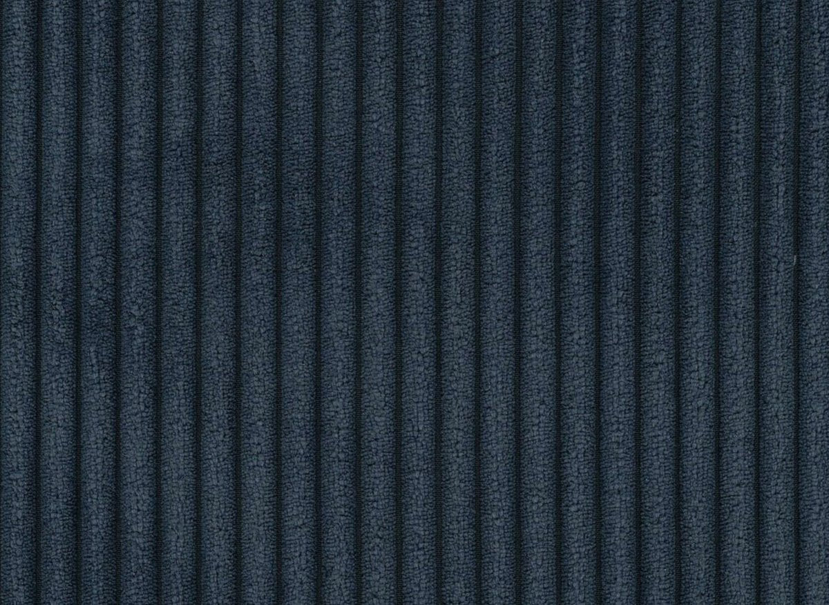 Canapé d'angle convertible et réversible avec coffre en velours cotelé bleu foncé - JADE - DécoInParis