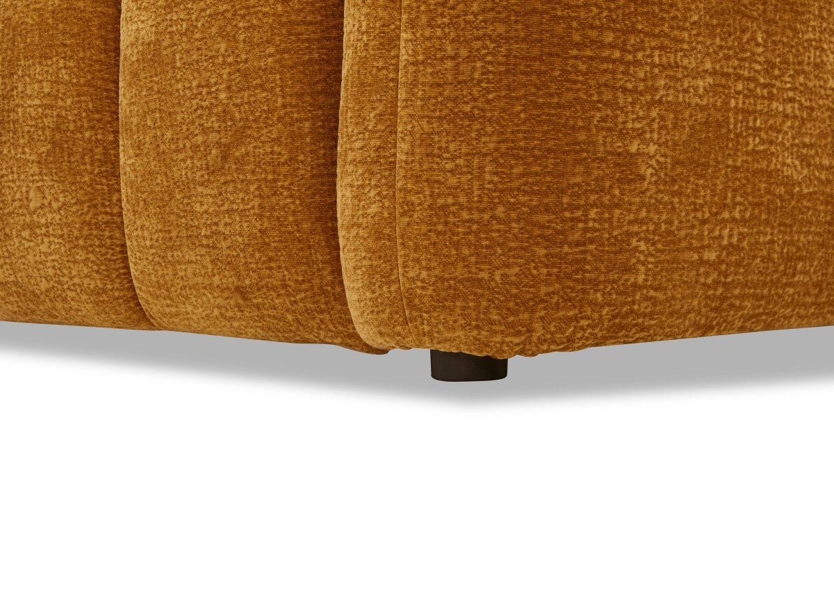 Canapé d'angle en velours tissé moutarde avec dossier réglable ADONIS - Angle gauche - DécoInParis