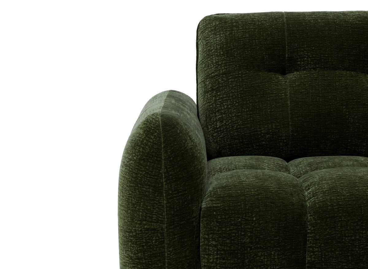 Canapé d'angle en velours tissé vert olive avec dossier réglable ADONIS - Angle droit - DécoInParis