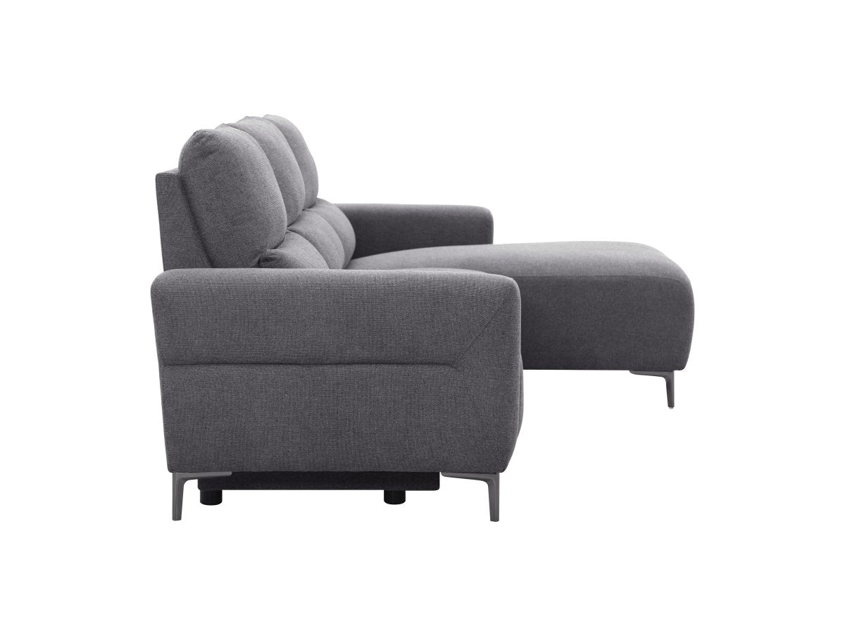 Canapé d'angle relax électrique en tissu gris foncé RAFAELA - Angle droit - DécoInParis