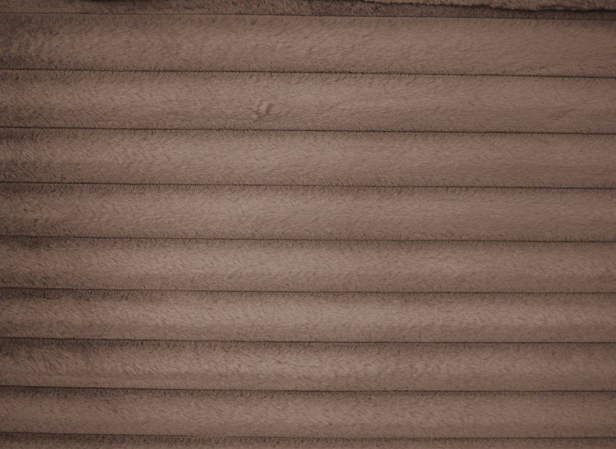 Canapé droit méridienne 1 place en gros côtelé doux taupe DAHO - DécoInParis