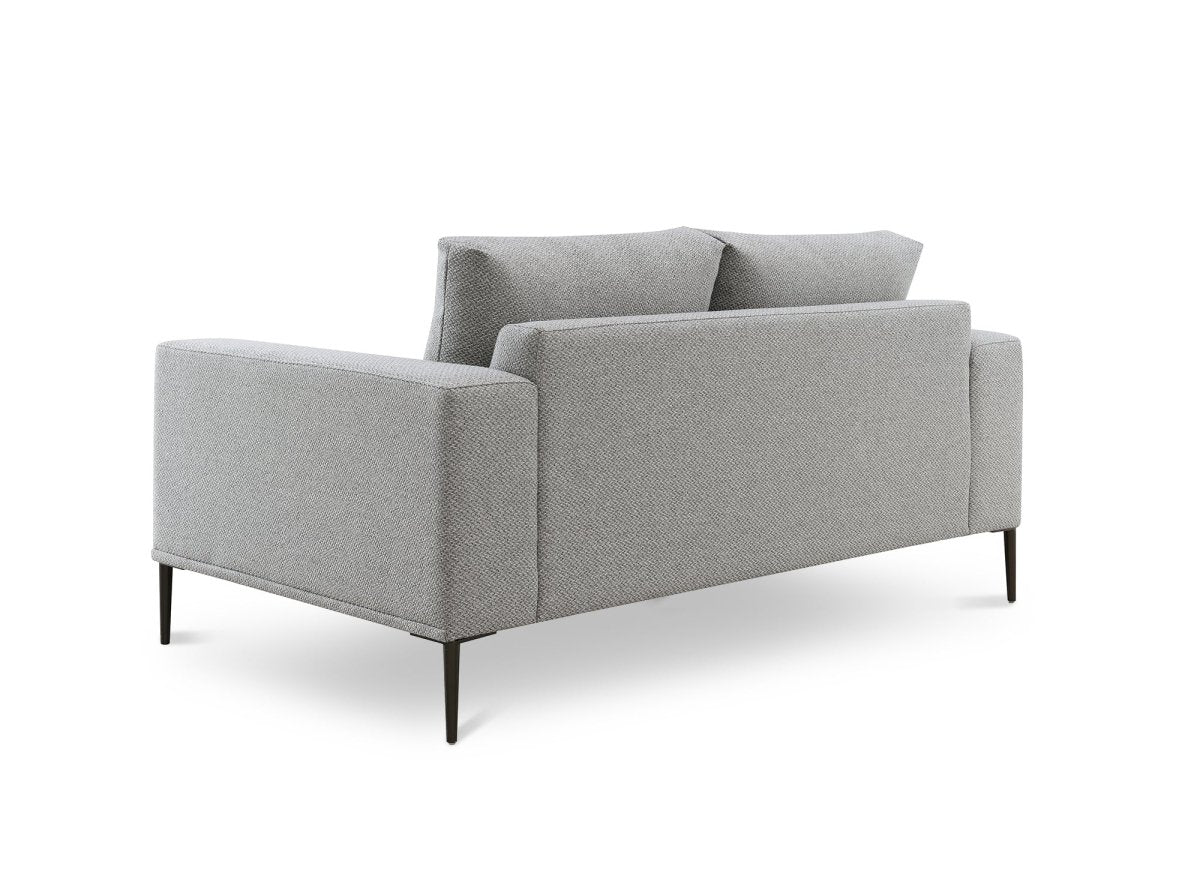 Canapé fixe 2 places en tissu gris clair ARNOLD - DécoInParis