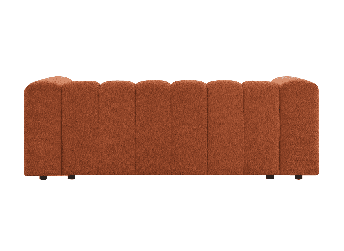 Canapé fixe 3 places en tissu bouclette terracotta AELIS - DécoInParis