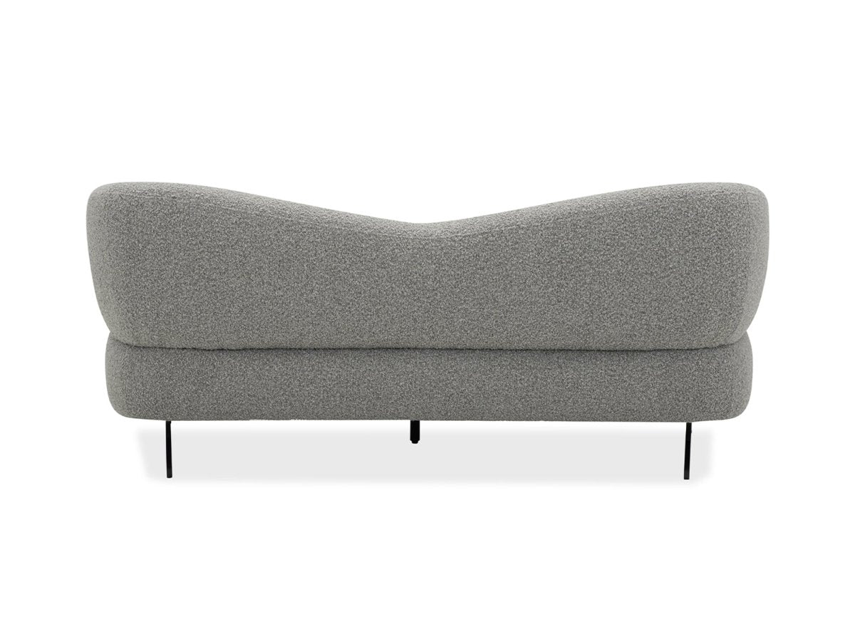 Canapé fixe 3 places en tissu effet peau de mouton gris clair LEXIE - DécoInParis