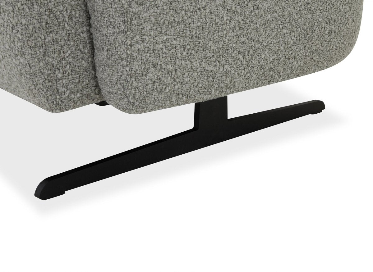 Canapé fixe 3 places en tissu effet peau de mouton gris clair LEXIE - DécoInParis