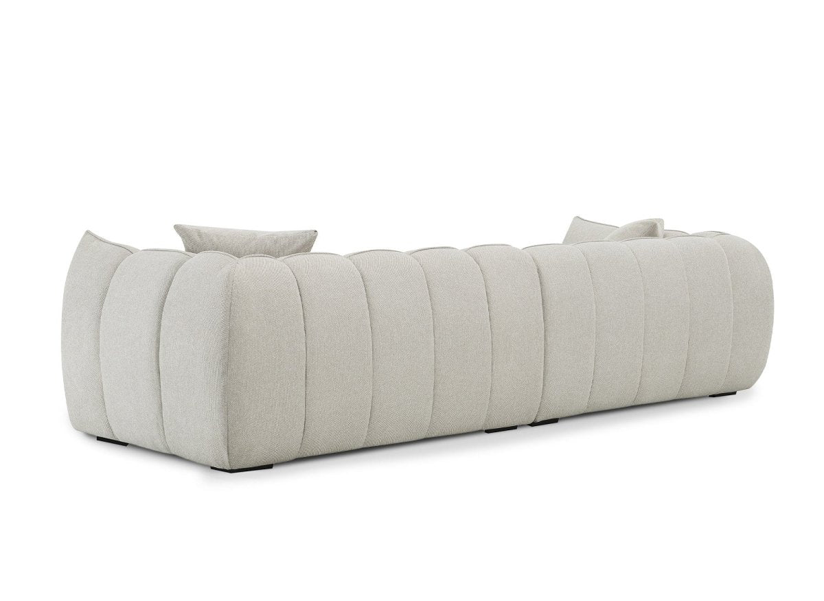 Canapé fixe 4 places en tissu beige ALISSA - DécoInParis