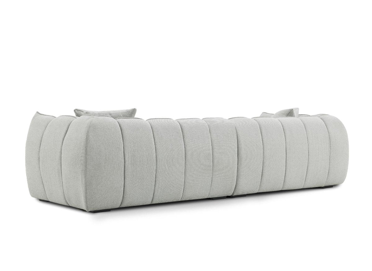 Canapé fixe 4 places en tissu gris ALISSA - DécoInParis