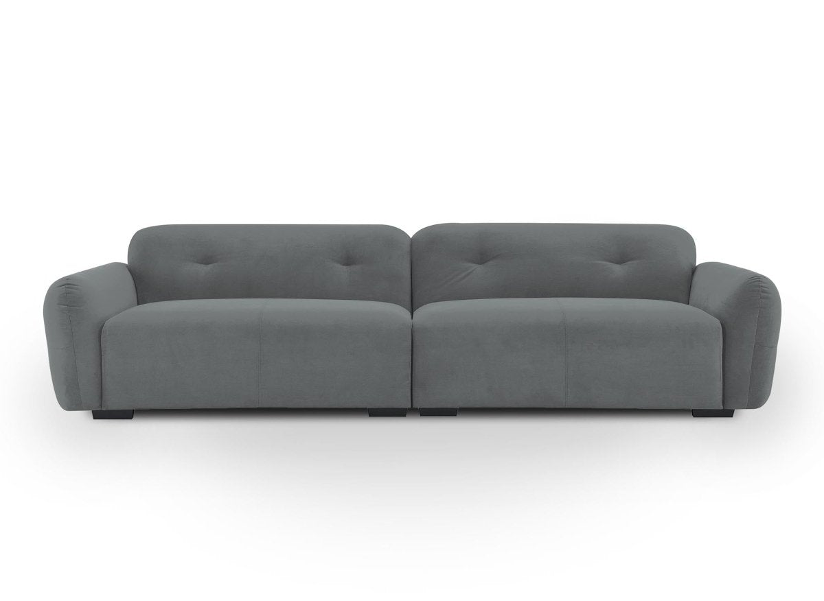 Canapé fixe 4 places en velours gris PICASSO - DécoInParis