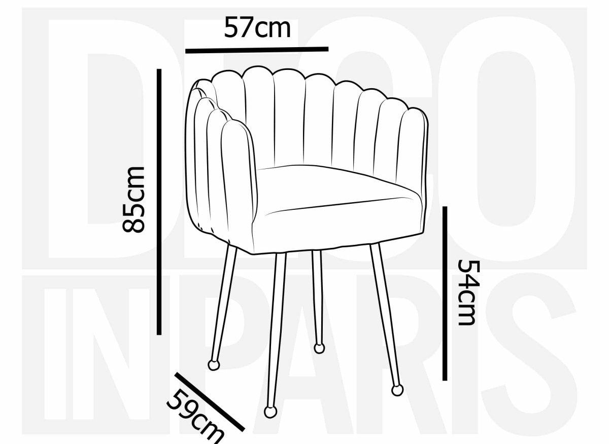 Chaise en velours noir pieds en métal argenté HAYDEN - DécoInParis